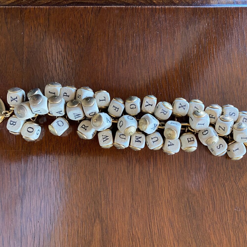 Leonora Dame Alphabet Cube Charm Bracelet NWOT